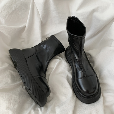 taobao agent Martens, black demi-season universal low boots English style platform, 2022 collection, British style