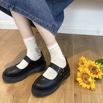 Day Series Small Leather Shoes Women 2021 Spring new retro 100 hitch round head thick bottom Inron Wind Mary Jane shoes jk single shoes
