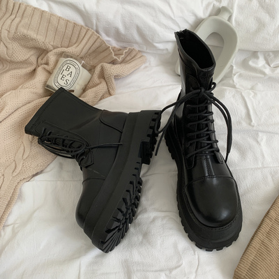 taobao agent Martens, high demi-season black low boots platform English style, 2023, trend of season, British style, suitable for teen, fitted