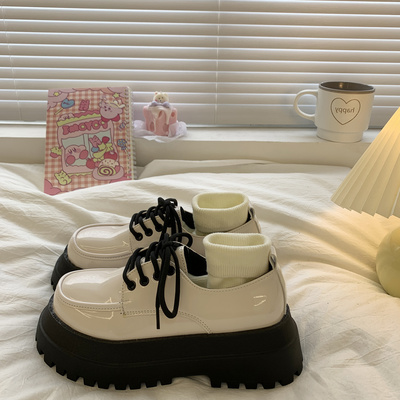 taobao agent White demi-season high Japanese footwear English style platform, British style