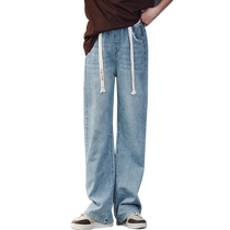 Girl Jeans Spring Autumn 2024 new children Autumn fit pants CUHK Wide-legged Pants Loose Straight Drum Pants Trousers Long Pants