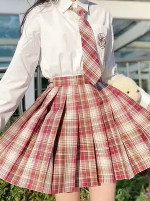 Girls jk uniform genuine children's skirt 10-year-old Middle school student New Year 12 girls Plaid skirt 14-year-old girl