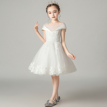 Childrens dress Princess dress girls foreign gown gauze flower girl birthday piano performance White model catwalk