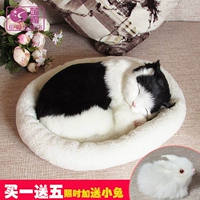 Hơi thở mèo mô phỏng mèo con đồ chơi sang trọng mèo giả mèo búp bê mô hình búp bê mô phỏng động vật trang trí xe - Đồ chơi gia đình xe tăng đồ chơi