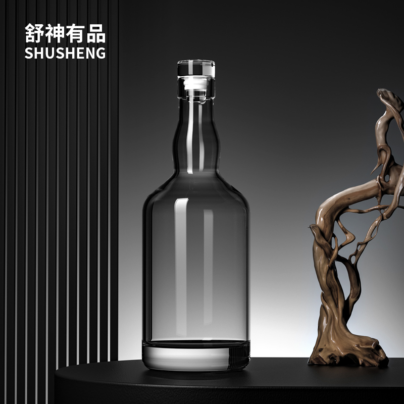 Empty wine bottle, repackaged wine container, high-end bubble wine bottle, sealed bottle, fruit wine, red wine, green plum wine, wine making glass bottle