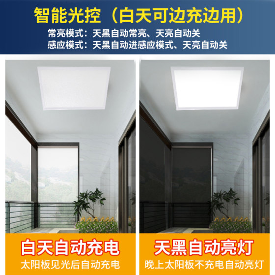 New Led Solar Panel Light Kitchen and Bathroom Embedded Ceiling Light 600*600 Household Indoor Integrated Lighting Lamp