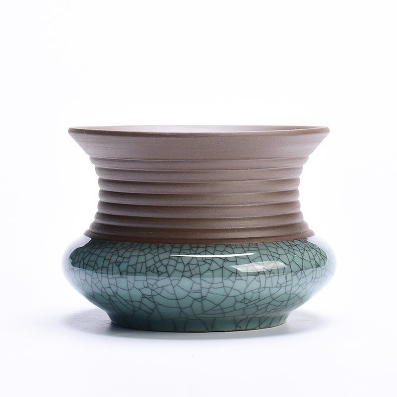 Retro elder brother up with ceramic household meaty plant flower pot coarse pottery breathable clay purple butterfly orchid basin of chlorophytum