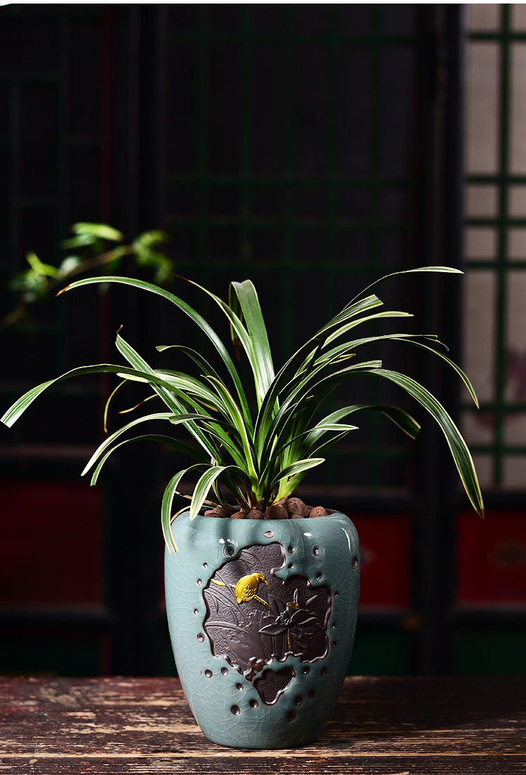 Violet arenaceous green, the plants potted bonsai pot pot device desktop creative move clivia bracketplant fleshy orchids ceramic POTS