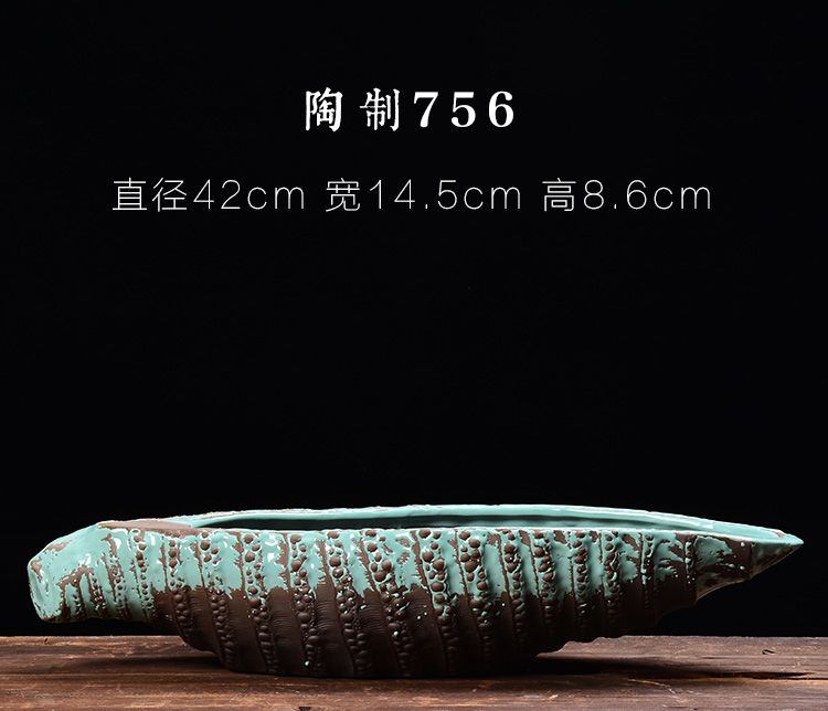 Large caliber meat platter flowerpot more ceramic creative desktop calamus green plant indoor asparagus potted landscape bonsai POTS