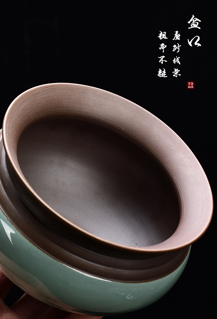Creative ceramic flower POTS with tray was contracted household basin grow rich tree orchids dedicated desktop green plant pot