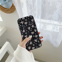 Retro black small crushed flower applicable 11Pro Max Apple X XS XR SE mobile phone shell iPhone7p female 8plus Silicone Ins Day South Korean personality anti-fall
