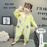 Двухэтажный желтый фланелевый спальный мешок, пчела