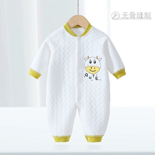 Детское демисезонное стеганое удерживающее тепло милое боди подходит для мужчин и женщин для девочек, зимний комбинезон для новорожденных, увеличенная толщина