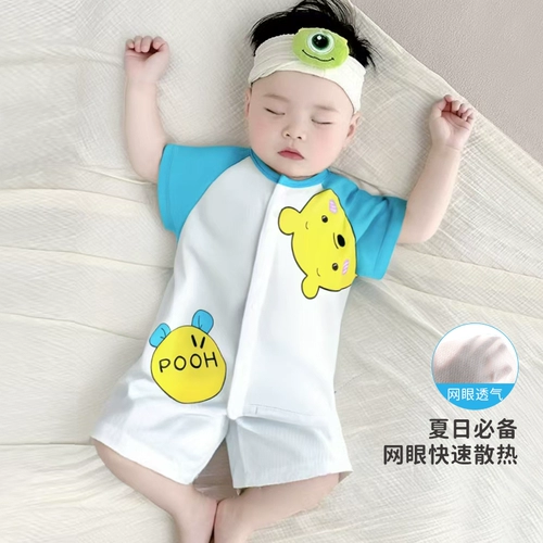 Детское летнее боди, тонкая детская хлопковая пижама для мальчиков