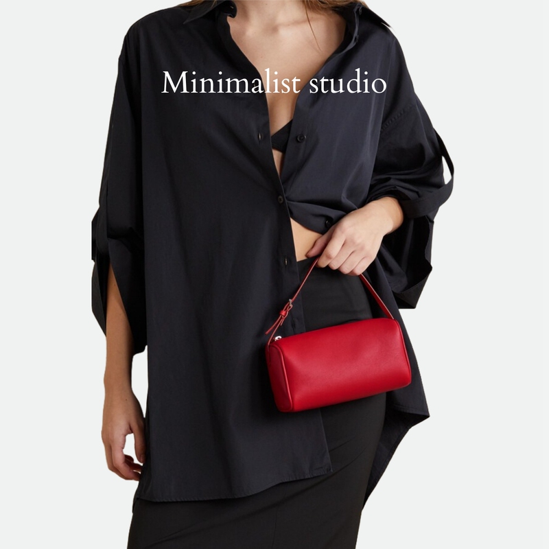 Row Pen Holder Bag Made of First-Layer Cowhide, Simple and High-End Pen Case Bag, Versatile for Commuting, Mini Handbag, Crossbody Small Square Bag