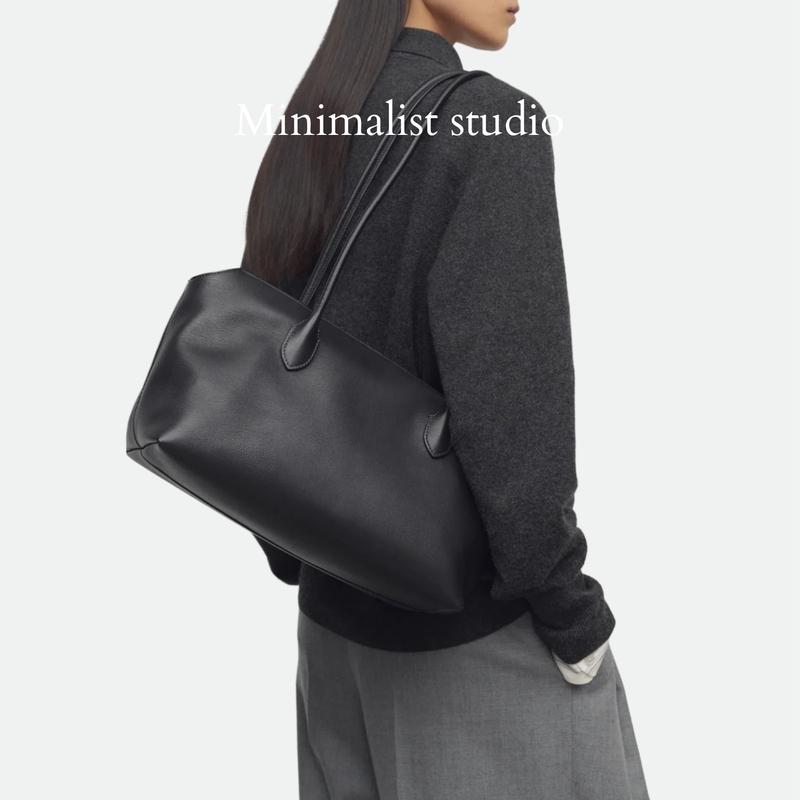 Row Series Jennie Same Style Tote Bag Genuine Leather Women's Bag Minimalist Style Niche Commuter Large Capacity Handbag Shoulder Bag