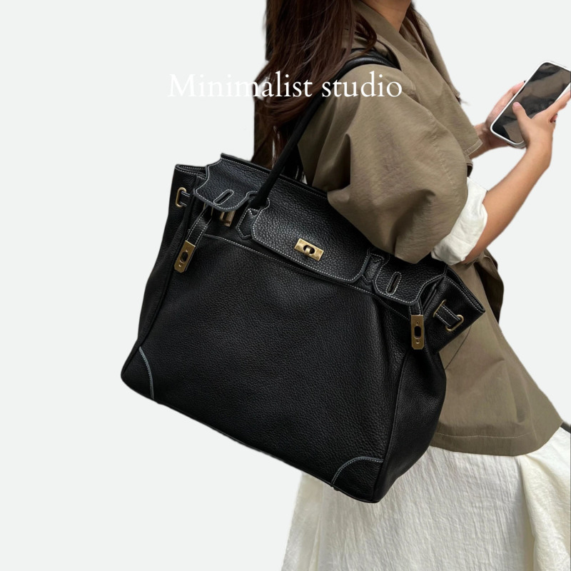 Anemonia Firkin First-Layer Cowhide Vintage Platinum Bag Old Money Style Commuter Shoulder Tote Bag Large Capacity Anemonia Firkin First-Layer Cowhide Vintage Platinum Bag Old Money Style Commuter Shoulder Tote Bag Large Capacity