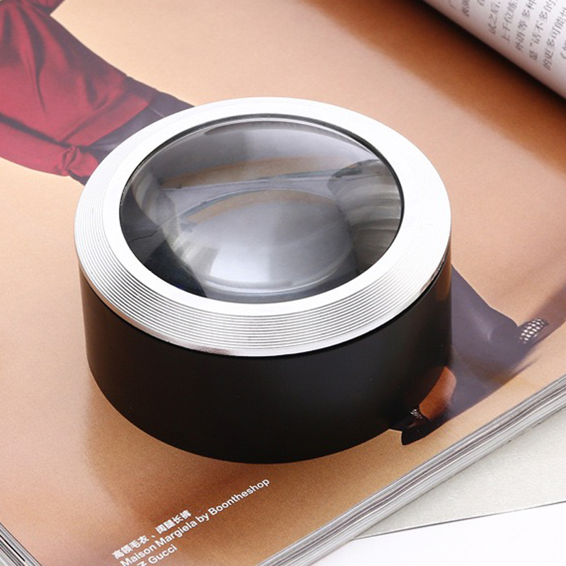 New desktop paperweight magnifying glass 10 with lamp text mirror cylinder metal K9 glass handheld magnifying mirror reading reading children's science desktop portable 20