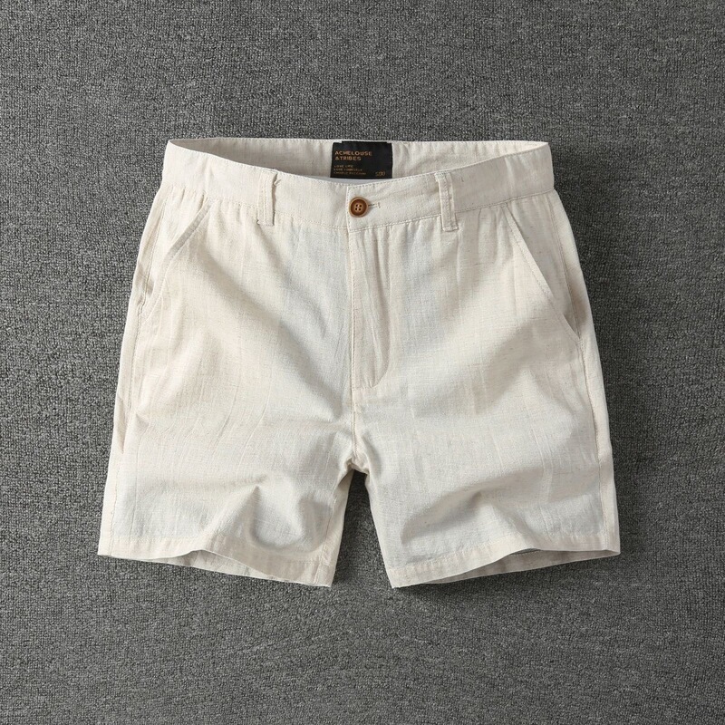 Summer Shorts American Casual Linen Cotton Slim Fit Solid Color Three-Quarter Pants Trendy Thin Casual Ultra-Short Pants for Men Summer Shorts American Casual Linen Cotton Slim Fit Solid Color Three-Quarter Pants Trendy Thin Casual Ultra-Short Pants for Men
