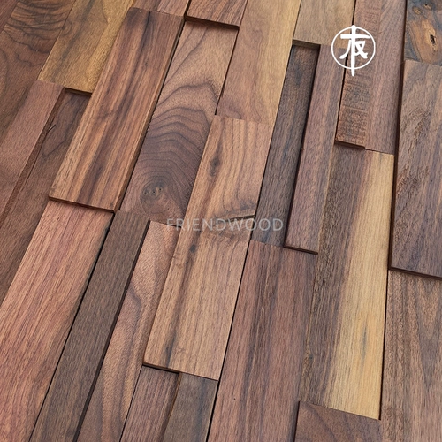 Светлые роскошные 3D длинные деревянные полоски из черного ореха, мозаичный фон, украшение для стен, украшение для стен отеля, клуба, кафе