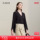 Amii26, весенняя новая однотонная шифоновая рубашка с V-образным вырезом и свободными манжетами, женский элегантный сказочный топ mini 0
