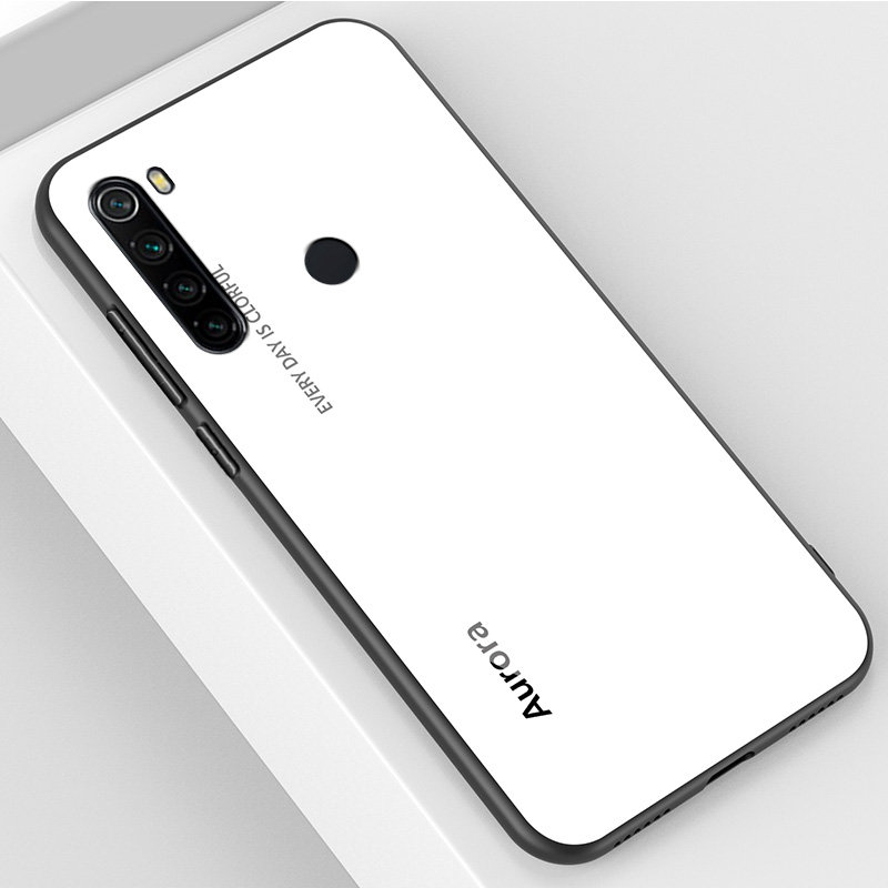 Red Rice Note8 & Bright WhiteRed rice note8 Mobile phone shell Redmi   note8 pro Glass Protective shell redmi   not8por All inclusive Fall prevention ultrathin noto8 Soft and hard silica gel millet Shell men and women originality personality tide