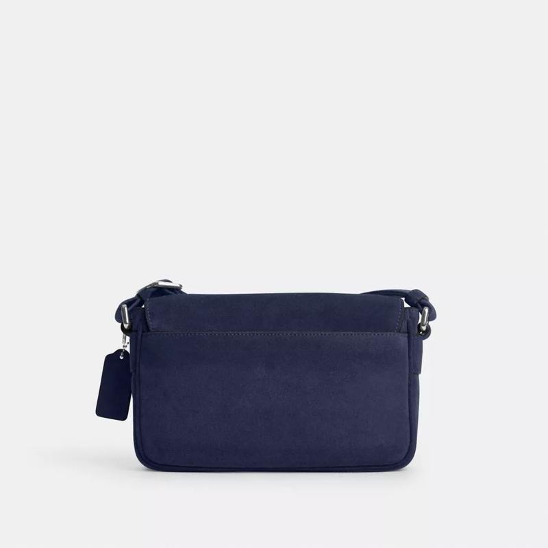 Overseas Purchasing Coach/Coach Men's Bag with Silver Hardware, Lightweight, Flip-Top Design, Dark Blue