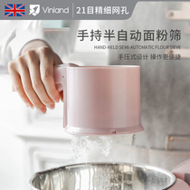 British vinland flour sieve handheld household sieve baking semi-automatic sieving filter screen Cup type