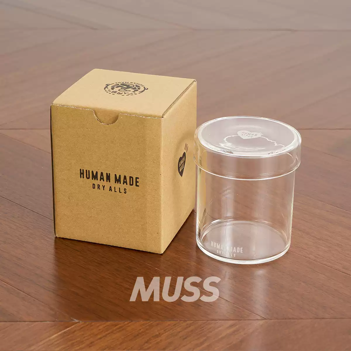 现货HUMAN MADE HEART GLASS CANISTER 日产带盖玻璃储物罐25SS