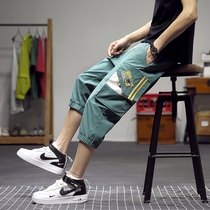 Boy shorts outside wear Capri pants 12-15 years old summer dress big children Foreign fat boy thin pants Tramp