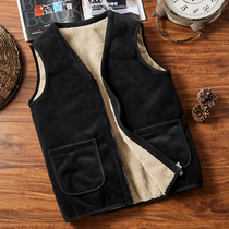 Mens big childrens cotton waistcoat Mens autumn and winter 12-15 years old Korean junior high school students 16 waistcoat lambskin jacket Mens clothing