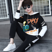 Fat Boy Autumn Clothing 12 Long sleeves T-shirt 13 Young children 15-year-old Primary and middle school students 16 acrossuit Suit Tide Men