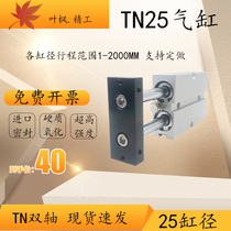 Yadke type TN25 dual shaft cylinder pneumatic double rod small miniature cylinder TN25-10 30 40 50 60 70