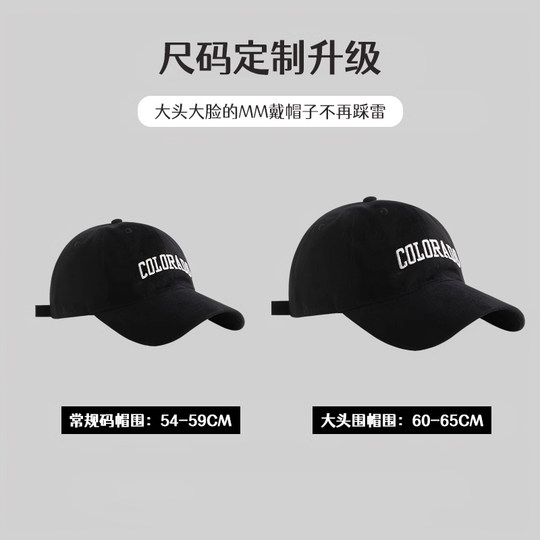 Star Koreanische Baseballkappe für Frauen 2025 Sommer neuer Stil vergrößerter Kopfumfang, um Gesicht zu zeigen, kleiner Entenhut mit breiter Krempe und tiefer Oberseite für Männer