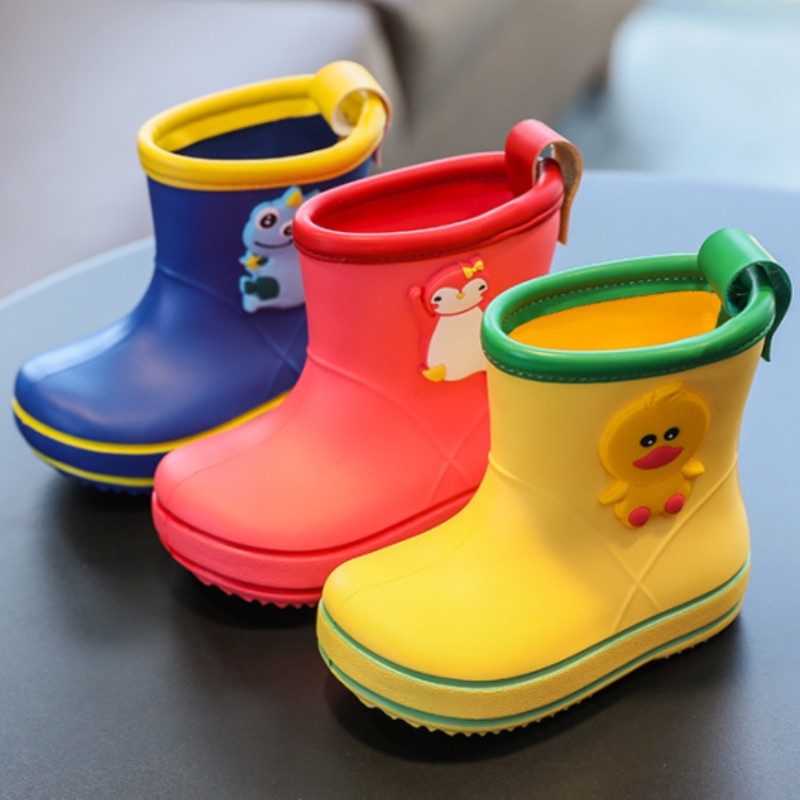 Baby Rain Shoes Raincoat Suit Children Rain Boots Male And Female Children Non-slip Rubber Shoes Water Boots Children Little Yellow Duck Toddler Water Shoes