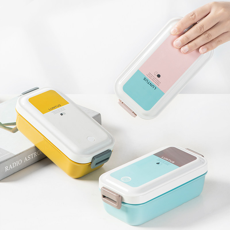 ASVEL Japanese lunch box separated piece box for working family microwave oven heating tropical tableware double layer in lunch box