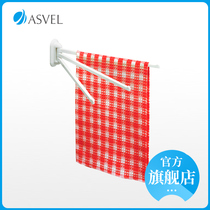 ASVEL Japan hanging towel rack free towel bar toilet rotating suction cup towel rack bathroom rack