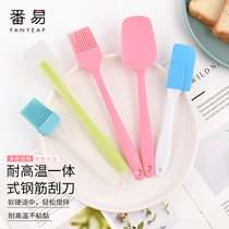  Silicone spatula Rubber baking tool Cake cream spatula soft high temperature resistant shovel Large integrated oil brush small