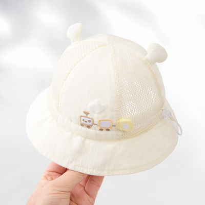 Baby Hat Thin Summer Baby Boy Sun Protection Hat Newborn Small-Month Sun Hat Outing Infant Bucket Hat — 3