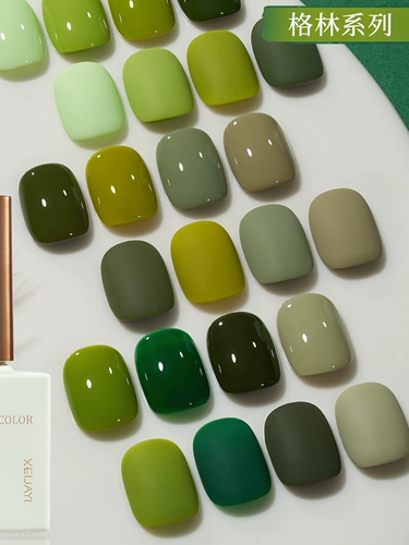 Зеленый лак для ногтей, классический гель, широкая цветовая палитра, 12 цветов, 15 мл