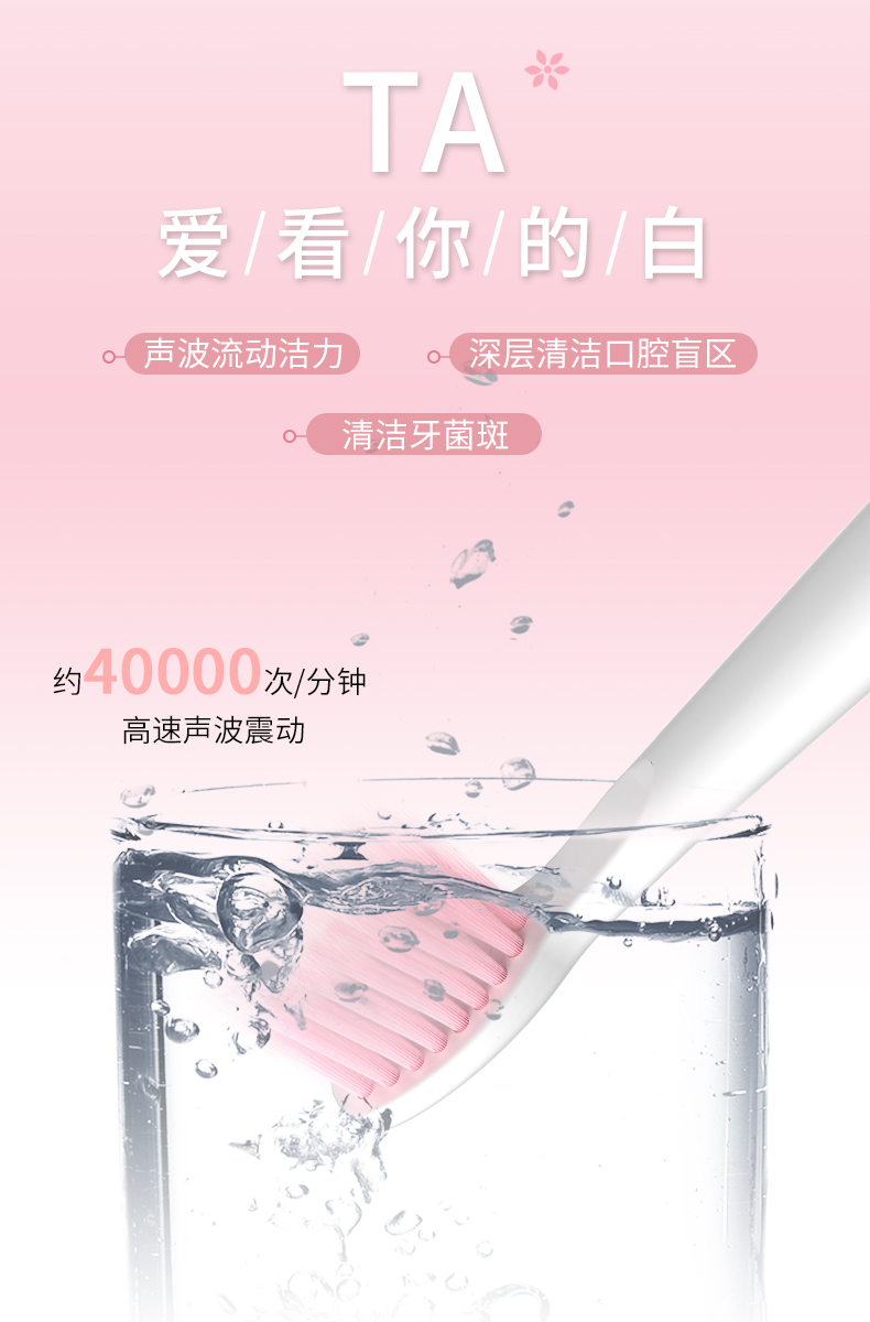 央视报道品牌 赛嘉 智能声波电动牙刷 40000次/分 美国杜邦刷毛 图6