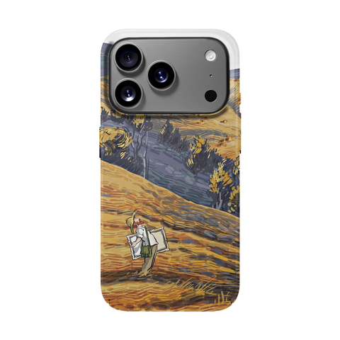 Vibrant Mountain Road Illustration Nature iPhone Case