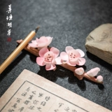 善琏湖笔 Xunzhi керамическая палочка для благовоний, кисть, держатель для ручек, аксессуары, креативные маленькие украшения, держатель для ручки, магнолия, цветок сливы, жасмин, милый держатель для ручек, многофункциональное исследование, четыре сокровища, досуг и веселье, изысканный реквизит