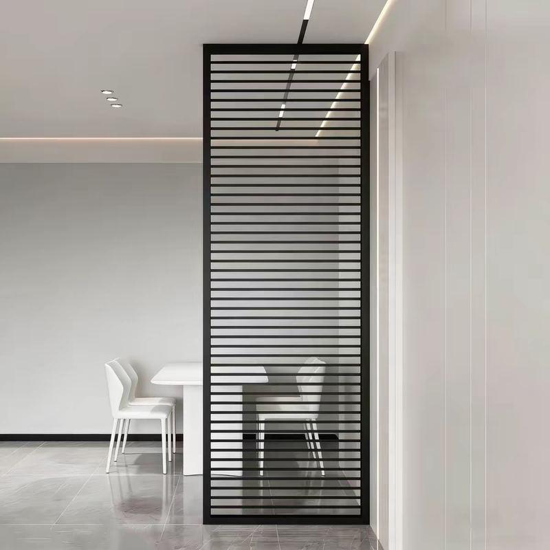 Stainless Steel Screen Partition with Light Luxury Metal Hollow-Out Grille, Modern Entryway, Hotel Restaurant, Simple and High-End Feel