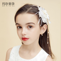 Children Girls Hair Accessories Princess Girls Handmade Feather Hair Bands Performance Accessories Hair Clips Flower Child Headband HairBand HairBand Headdress