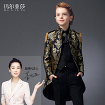 Maryasha Childrens Western Suit Boy Gown Tuxedo Suit CUHK Boy Little Host Piano Show Walk Show