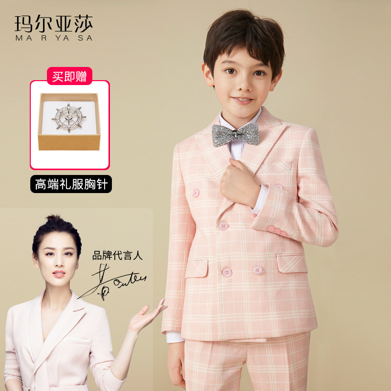 2021 new children's suit boys dress suit small host English wedding flower girl piano costume