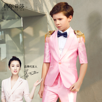 Maryasha childrens dress summer boys suit English style dress catwalk piano performance small suit five-quarter sleeve