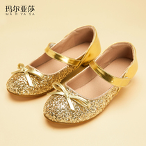 Maryasha Girls Princess Shoes New Flower Girl Pairing Shoes Skirt Little Single Shoes Little Girl Bow Princess Shoes