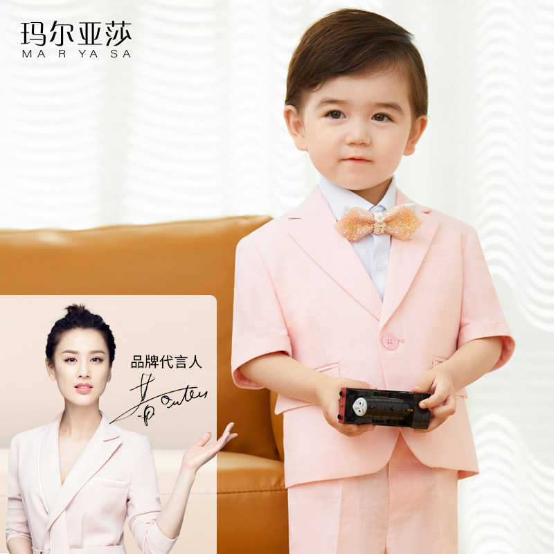 Children Suits Short Sleeve Suit Summer Year Old Dress Male Baby Birthday Party Flowers Boy 2022 Boy Little West Suit